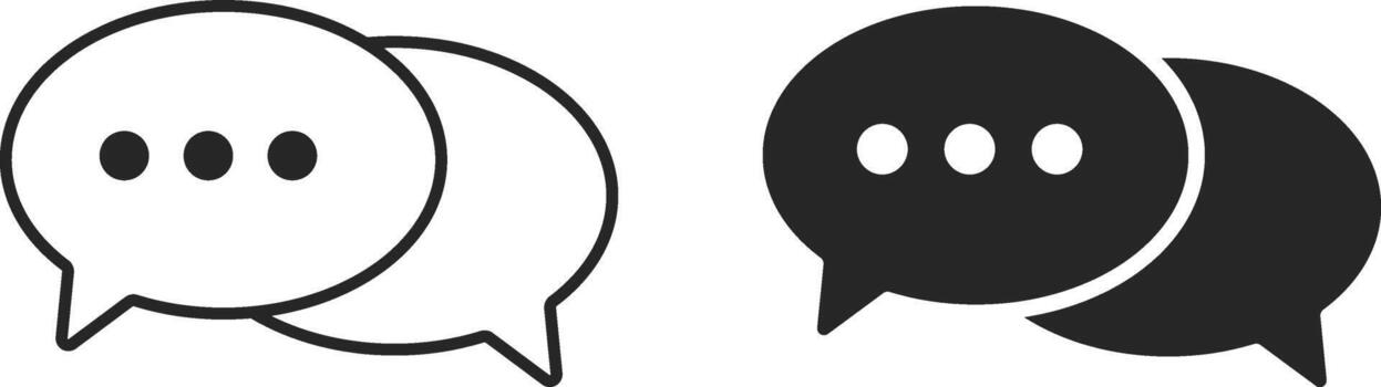 Message Icon Set. Chat Discussion Symbol. Online Conversation Speech Bubble and Chat Bubbles Icons Collection for Social Media and Communication Platforms vector