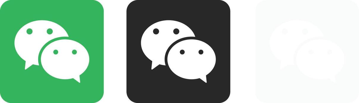 wechat logo icono colocar. mensajería aplicación y social red simbolos instante mensajería y social medios de comunicación colección para social redes, perfiles y charla control S vector