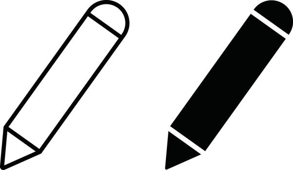 Pencil Icon Set. Edit, Write, and Drawing Symbols. Text Editor, Creative Tool and Sketching Pen Icons for Note Taking and Design Tasks vector