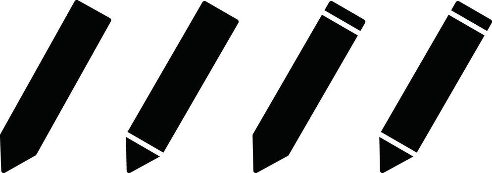 Pencil Icon Set. Edit, Write, and Drawing Symbols. Text Editor, Creative Tool and Sketching Pen Icons for Creative Design Tools, Notes and Sketch Panels vector