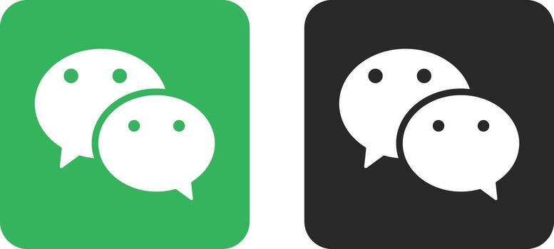 WeChat Logo Icon Set. Messaging App and Social Network Symbols. Instant Messaging and Social Media Collection for Chat Groups, Calls and User Interaction vector