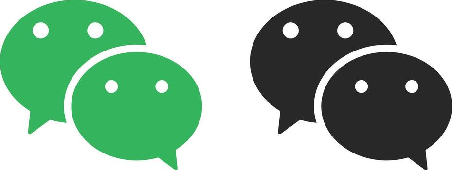 WeChat Logo Icon Set. Messaging App and Social Network Symbols. Instant Messaging and Social Media Collections vector