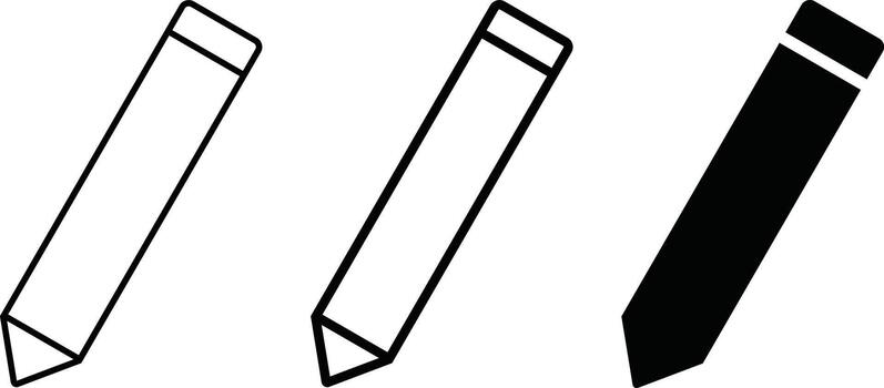 Pencil Icon Set. Edit, Write, and Drawing Symbols. Text Editor, Creative Tool and Sketching Pen Icons for Editing Tools, Creative Tasks and Sketch UI vector