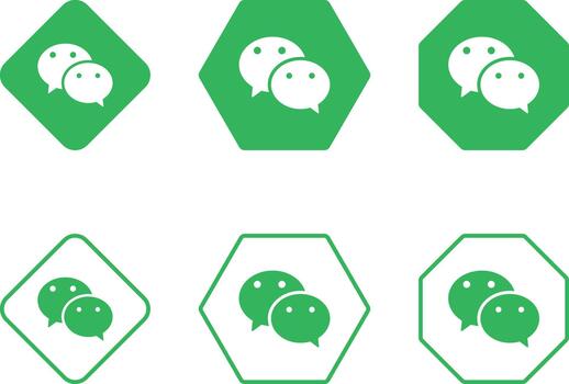 WeChat Logo Icon Set. Messaging App and Social Network Symbols. Instant Messaging and Social Media Collection for Chat, Calls and Online Community vector