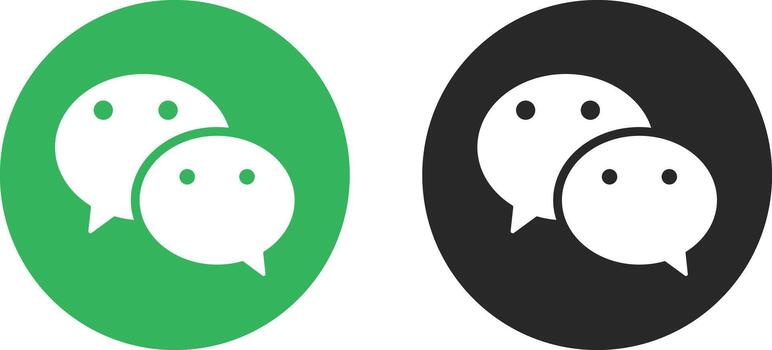 WeChat Logo Icon Set. Messaging App and Social Network Symbols. Instant Messaging and Social Media Collection for Social Interaction and Communication Tools vector