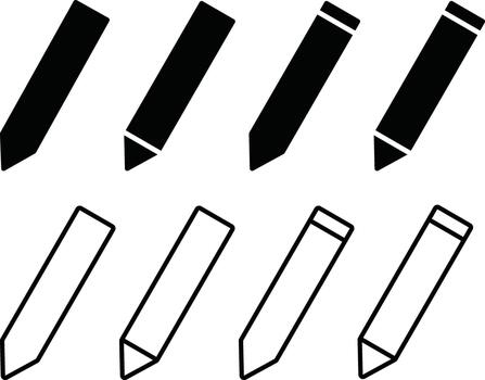 Pencil Icon Set. Edit, Write, and Drawing Symbols. Text Editor, Creative Tool and Sketching Pen Icons for Creative Apps, Writing Panels and Drawing Interfaces vector