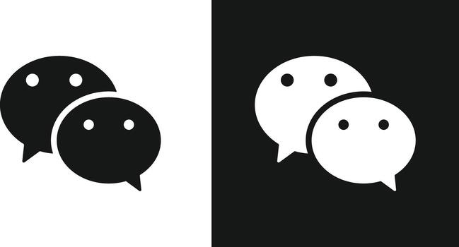 WeChat Logo Icon Set. Messaging App and Social Network Symbols. Instant Messaging and Social Media Collection for Voice Calls, Moments and Social Interaction vector