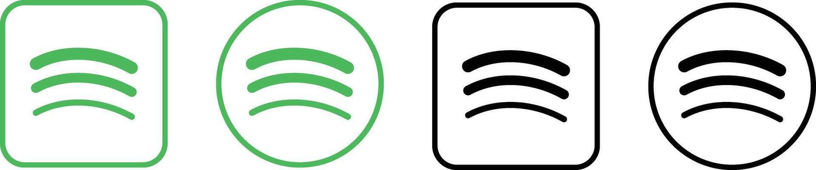 Spotify Logo Icon Set. Stream Controls, Playlist Management and Audio UI Signs vector
