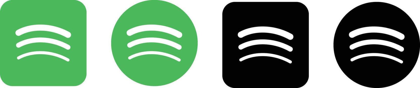 Spotify Logo Icon Set. Audio Navigation Symbols for Streaming, Playlists and Music Interface vector