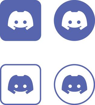 Discord Logo Icon Set. Voice Chat and Online Community Symbols. Multiplayer Gaming Communication, Digital Message Interface and Server Management Icons Collections vector