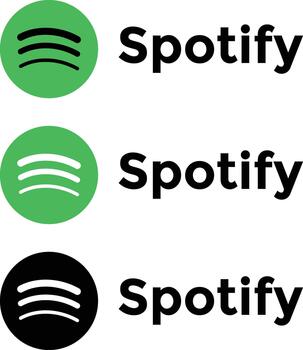 Spotify Logo Icon Set. Streaming Player Buttons and Digital Audio Collection vector