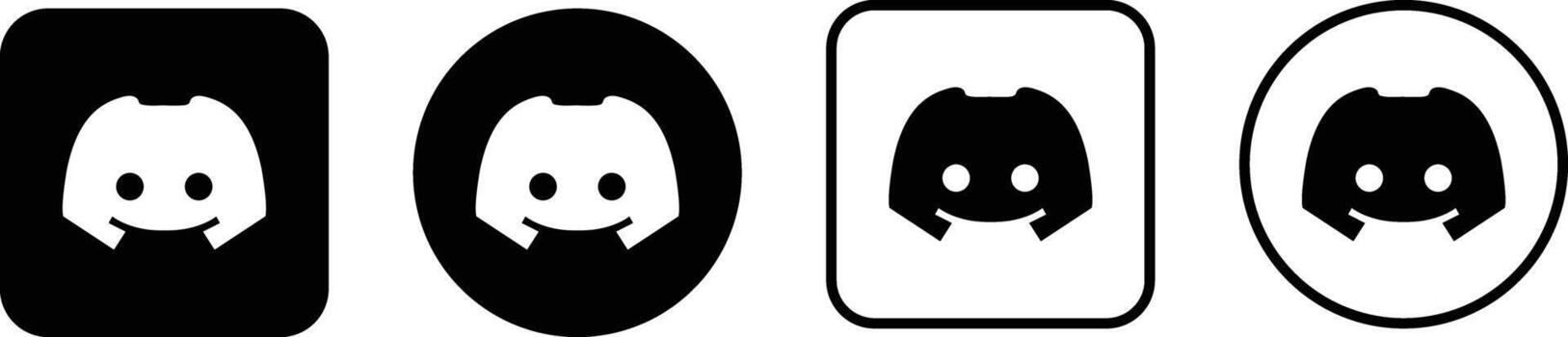 Discord Logo Icon Set. Voice Chat and Online Community Symbols. Multiplayer Gaming Communication, Digital Message Interface and Server Management Icons Collection vector