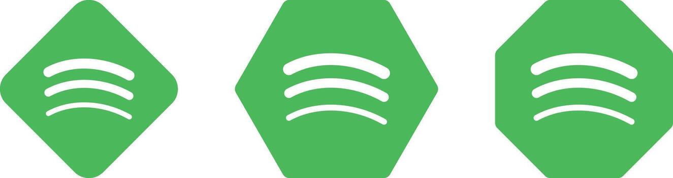 Spotify Logo Icon Set. Audio Streaming Utilities with Music Library and Player Tools vector