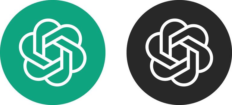 ChatGPT Logo Icon Set. Conversational AI and Chatbot Symbols for Natural Language Interface, AI Chat Window and Digital Assistance Sign vector