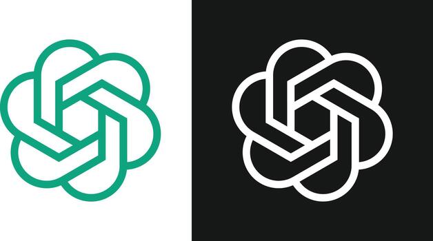 ChatGPT Logo Icon Set. Conversational AI and Chatbot Symbols for OpenAI Chat System, Smart Reply Engine and AI Interaction Sign vector