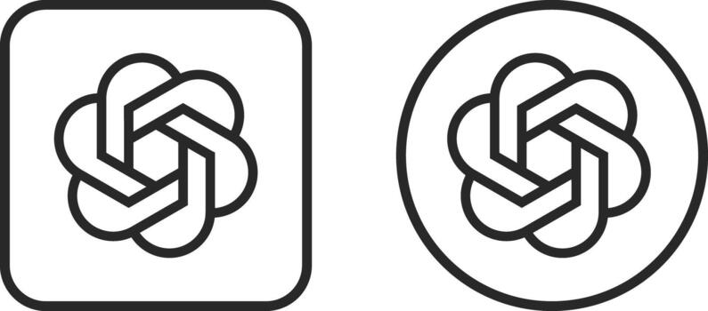 ChatGPT Logo Icon Set. Conversational AI and Chatbot Symbols for AI Messaging App, Virtual Chat Service and OpenAI Interaction Sign vector