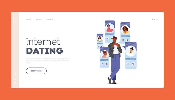Internet Fechado aterrizaje página modelo. personaje Fechado en línea utilizar Servicio aplicación en teléfono pantalla. virtual relaciones vector