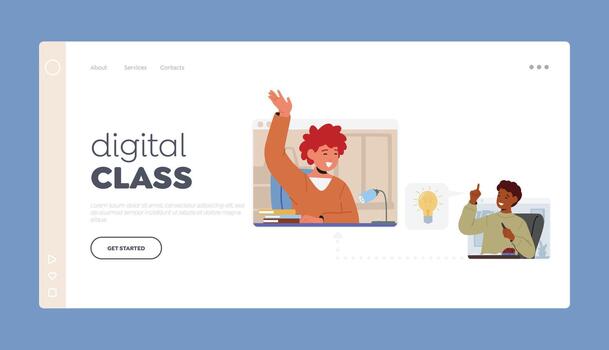 niños estudiando de forma remota, niños aprender a hogar escuela, web aprendizaje electrónico, conocimiento vector