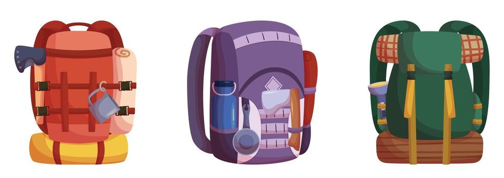 Travel Backpacks, Durable, Lightweight, Equipped With Ample Compartments For Carrying Essentials While Traveling vector