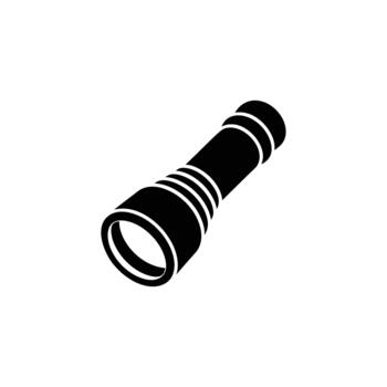 Black Flashlight Icon Simple, Solid Fill for Web Design Elements vector