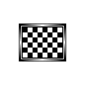 Black and White Chessboard Pattern with Decorative Border, Game Board Element Illustration vector
