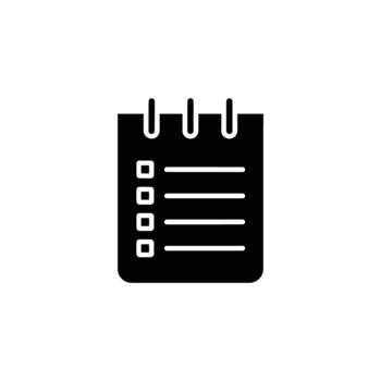 Simple Black and White Checklist Icon with Square Checkboxes and Horizontal Lines Design vector