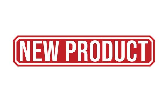 Red New Product Sign Rectangular with Bold White Text on White Background vector