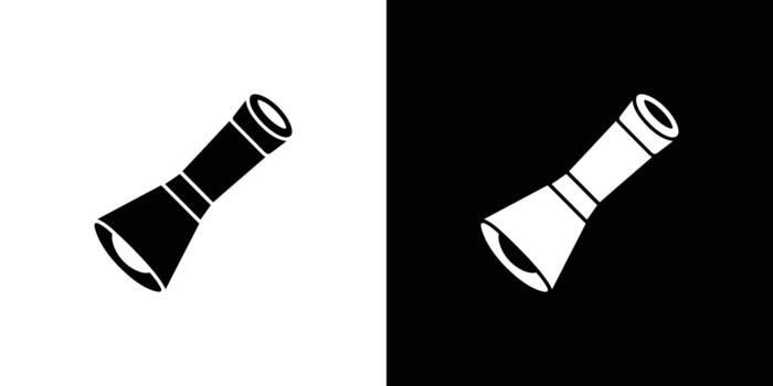 negro y blanco Linterna ilustración sencillo gráfico, invertido color esquema, aislado en antecedentes vector