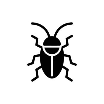 A simple insect icon shows beetle features against a plain backdrop that is transparent vector