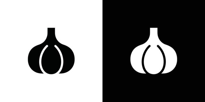 negro y blanco ilustración presentando un ajo bulbo con segmento líneas representación vector