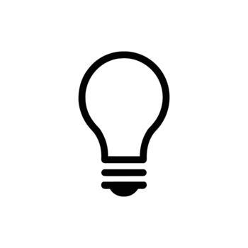 Black Lightbulb Icon Simple Design for Ideas, Innovation, and Energy Concepts vector