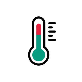 Colorful Thermometer with Rising Temperature and Measurement Indicator, Isolated on White Background vector