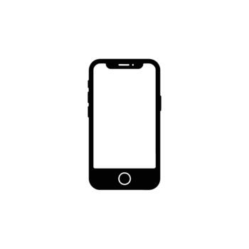 Phone Icon with Transparent Background, Smart Device Outline Shape vector