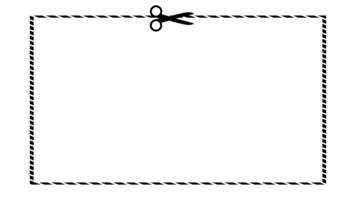 tijeras corte un rayado línea marco. animación en blanco y verde pantalla antecedentes. video