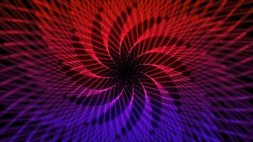 brillante neón luces formar un futurista túnel, creando un fascinante visual efecto con vibrante colores y geométrico patrones. video