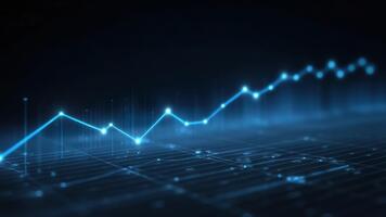 futurista digital financeiro gráfico com brilhando linhas e dados pontos representando mercado tendências e tecnologia dentro uma Sombrio fundo para analítico conceitos video