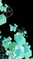 Abstract geometric shapes in teal and black video