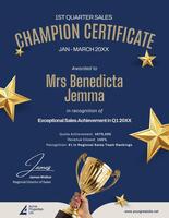 Sales champion certificate template design ideas