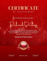 red gold elegant q1 sales champion certificate template