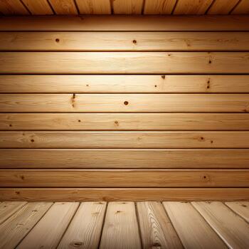 Warm pine wood background with smooth texture and inviting ambiance for cozy settings photo