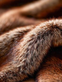 Abstract pattern created by thick natural fur in warm earthy tones photo