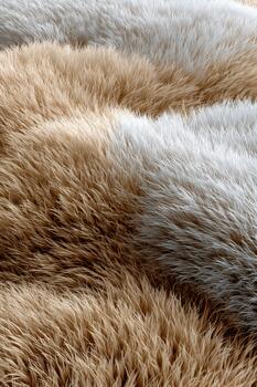 Abstract pattern featuring thick natural fur in soft, neutral tones photo