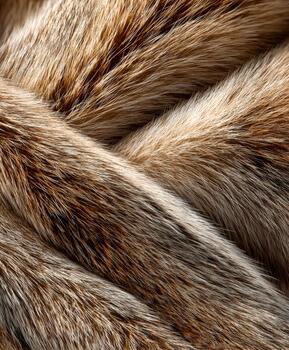 Abstract pattern of thick natural fur in warm earthy tones with rich textures photo