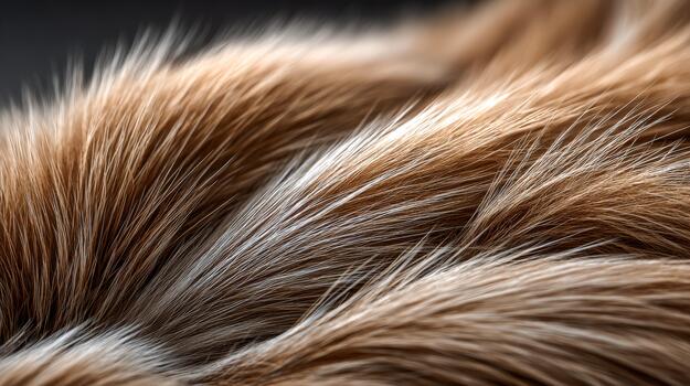 Rich textures of natural fur in warm shades, showcasing intricate patterns photo
