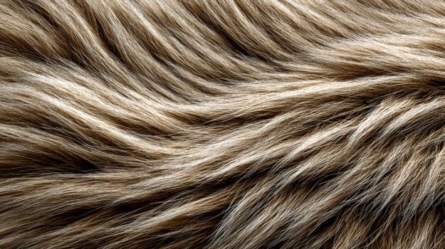 Natural fur pattern showcasing thick, flowing textures in soft, warm tones photo