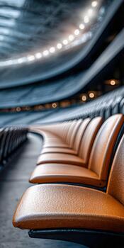 Empty stadium seats create a sense of anticipation before the event starts photo