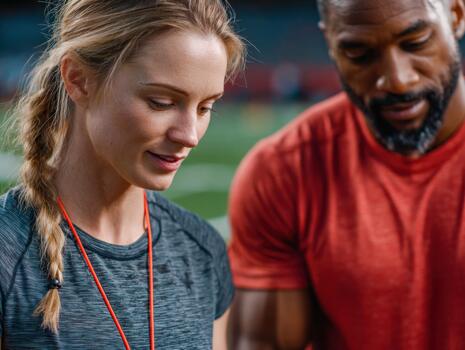 Coaching session with a focus on teamwork and skill development in sports photo