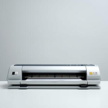 Vinyl cutting plotter machine on blank background photo