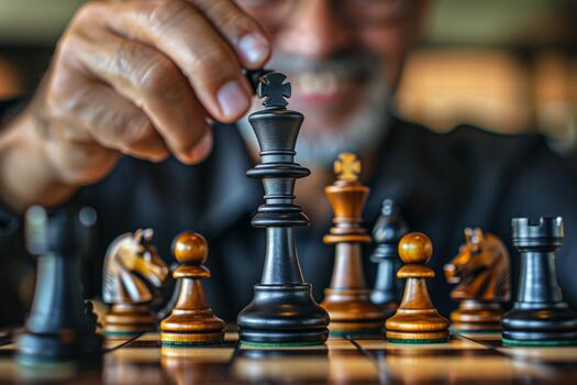 alegría y consternación un ajedrez partido capturado en emociones como uno jugador prepara para un negrita moverse foto