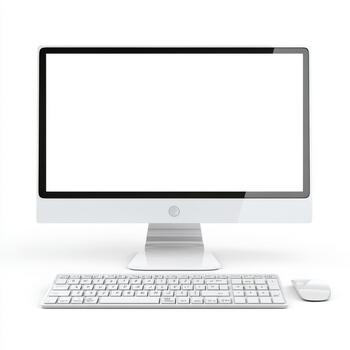 Desktop computer monitor blank screen mockup photo